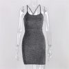  Women's Backless Short Glitter Clubwear Mini Dress 3