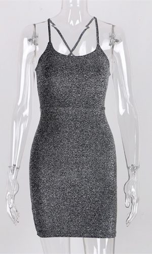 Women's Backless Short Glitter Clubwear Mini Dress 3