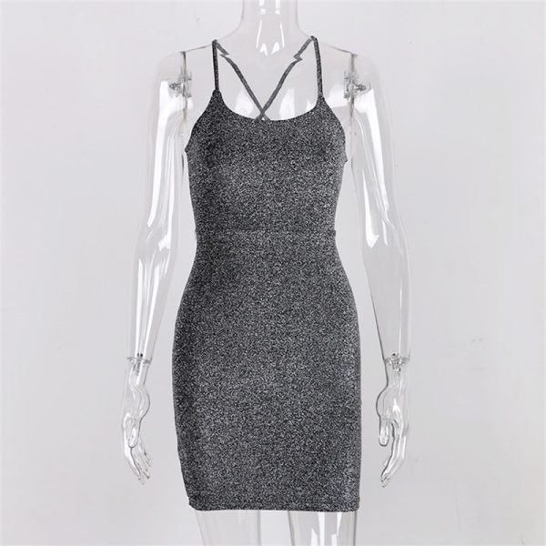 Women's Backless Short Glitter Clubwear Mini Dress 3