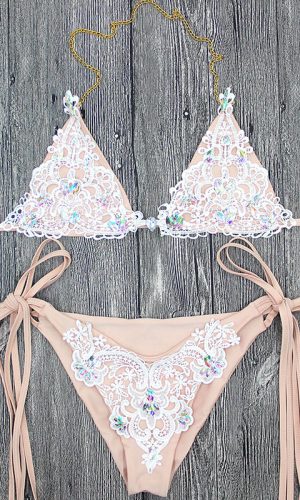 Crystal Lace Bikini Two Piece Swimsuit 1