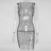 Crystal Diamond Mesh Bodycon Beach Dress 4