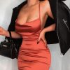 Long Satin Bodycon Backless Dress