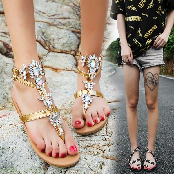 Flat Crystal Sandals 4