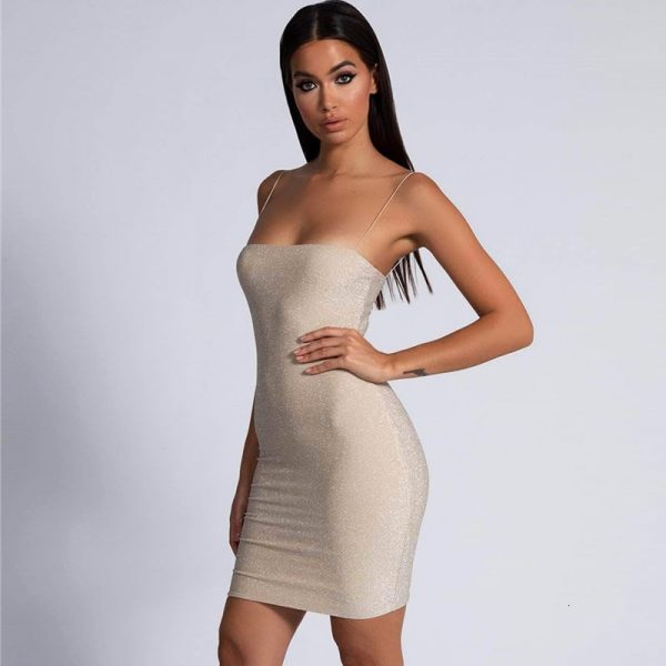 Silver Bodycon Sparkle Mini Dress