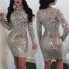 Silver Sequin Bodycon Dress