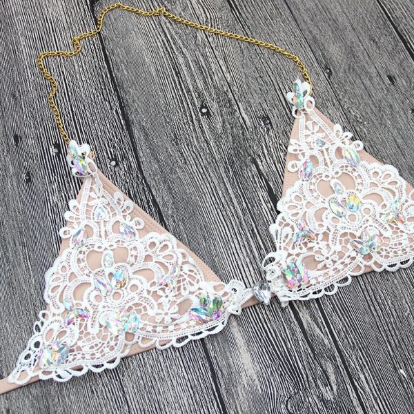 Crystal Lace Bikini Two Piece Swimsuit 3