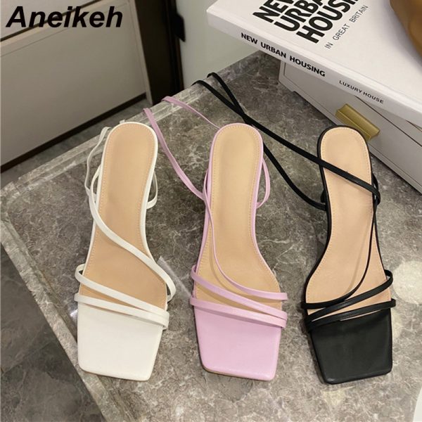 Summer Peep Toe Cross-Tied Lace-Up Shoes 1