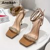 Crystal Shallow Stilletto Heel Cross-Tied Shoes 3