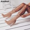 Pointed Toe Lace-Up Stiletto High Heel Ankle Boots 1