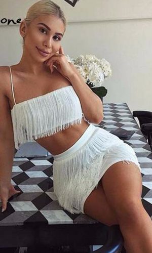 Two Piece Summer Tassel Dress 1