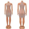 Mesh Sheer See-Through Bodycon Rhinestone Dress 5