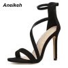 Faux Suede Open Toe High Heel Sandals 2