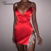 Rhinestone Backless Bodycon Satin Mini Dress 1