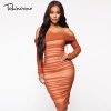 Double Layer Mesh Off The Shoulder Bodycon Dress 4