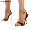 Metal Decoratio Peep Toe High Heel Shoes 1