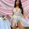 Knot Front Lace Teddy Bodysuit  1