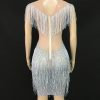 Mesh See-Through Sleeveless Tassel Dress 5