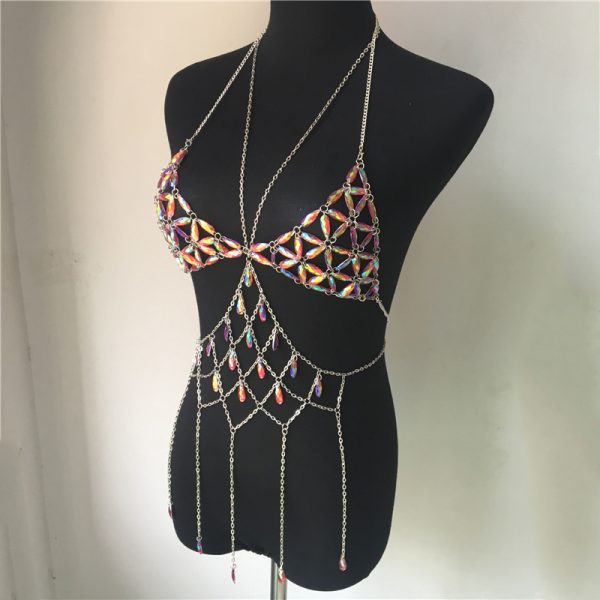 Backless Tassel Chain Jewel Tank Top 5