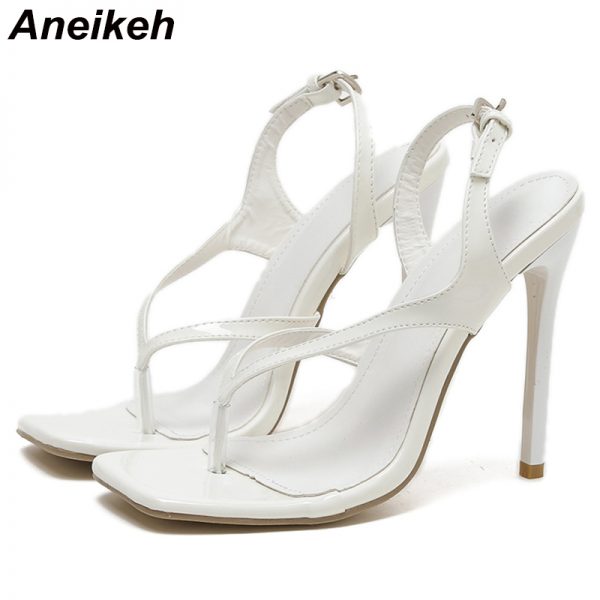 High-heeled Square Toe Sandals  5