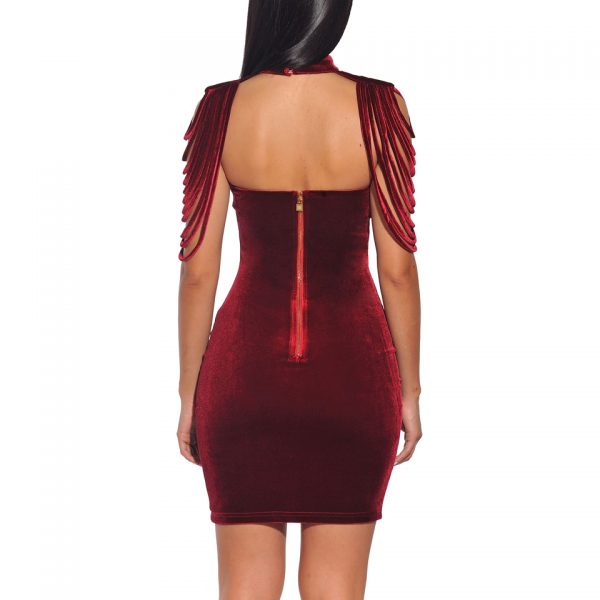 Sleeveless Dress Velvet Strapless Bodycon Mini Dress 4