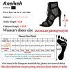 High Heel Mesh Lace-Up Cross-tied Boots 6