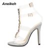 Luxurious Crystal Transparent Open-Toe High Heels 3