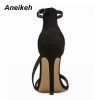 Faux Suede Open Toe High Heel Sandals 4