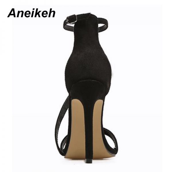 Faux Suede Open Toe High Heel Sandals 4